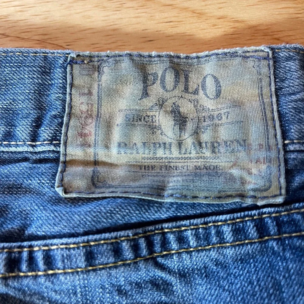 Polo Ralph Lauren Mens Straight Leg Denim Jeans Blue Medium Wash 36/30 Cotton